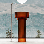 Раковина отдельностоящая прозрачная ABBER Kristall AT2702Opal коричневый