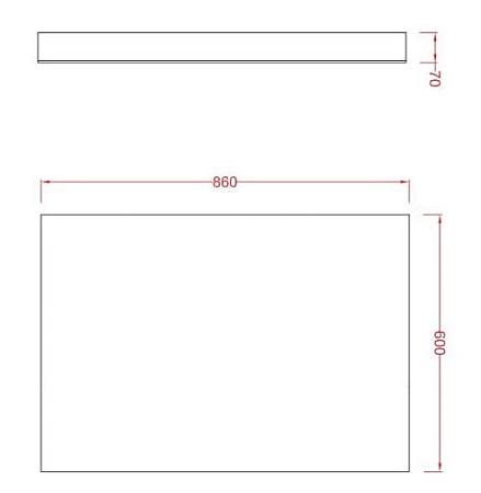 Зеркало ArtCeram Square ACS010 86х60 