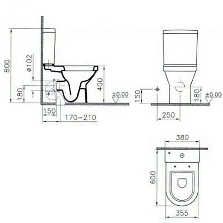 Унитаз-компакт VitrA Diana 5347B003-0096