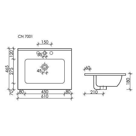 Раковина накладная Ceramicanova Element CN7001MB 61x46.5x18 черный матовый