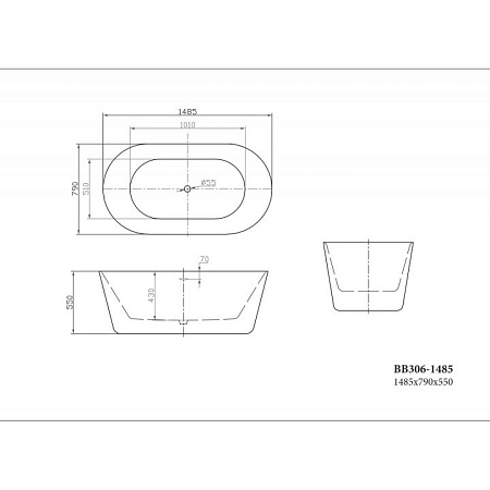 Акриловая ванна BelBagno BB306-1485 148.5x79 белый
