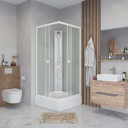 Душевая кабина Niagara Promo P90/26Q/MT/BK 90x90x195 L/R стекло матовое/профиль белый