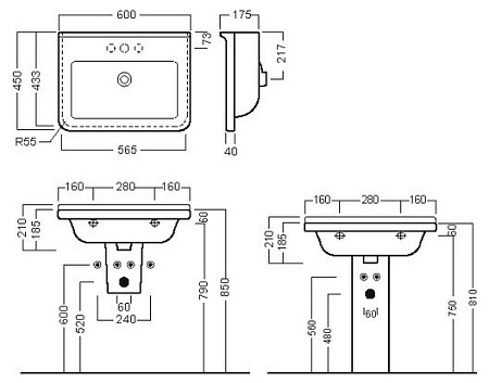 Раковина Hatria Erika Pro YXBH01 60