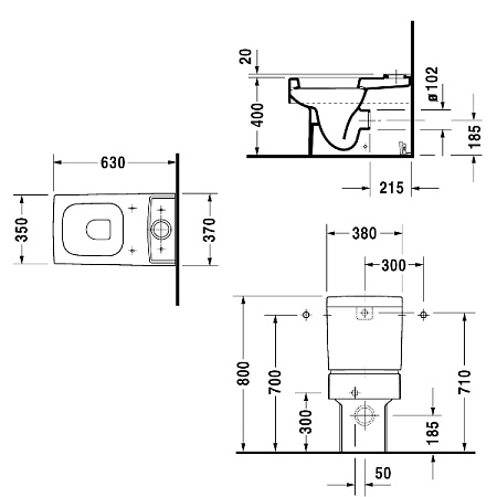 Унитаз-компакт Duravit Vero 21160900001 WG
