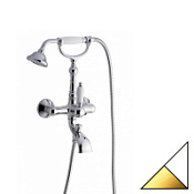 Смеситель Emmevi Laguna 40011BO для ванны с душем, белый/золото