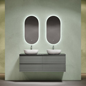 Мебель для ванной со столешницей Sancos Folk 140 FL70ES+TT140A1X Ergraut soft/Black Sky