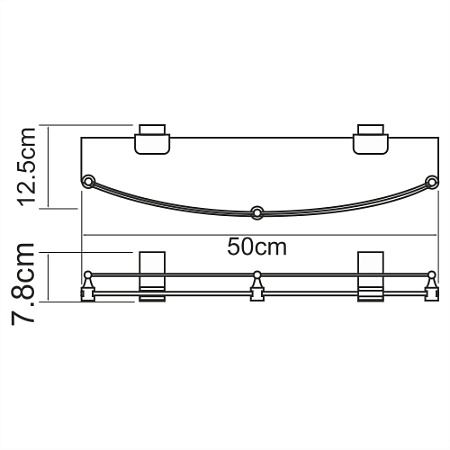 Полка WasserKRAFT Lopau K-6044 хром