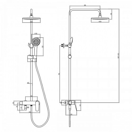 Смеситель Lemark Bronx LM3762BL для ванны с душем, черный 