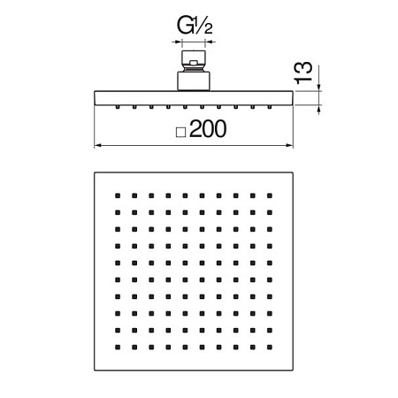 Верхний душ Nobili Cube AD139/108CR 20х20 хром