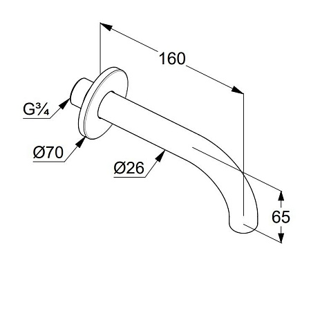 Излив Kludi Bozz 38505N0 для ванны, золото брашированное