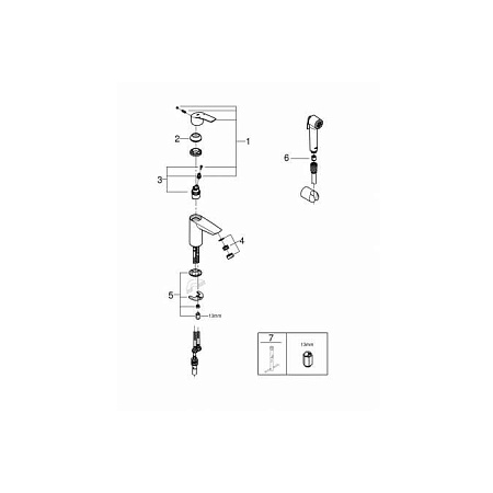 Смеситель с гигиеническим душем Grohe Eurosmart 23124003 для раковины, хром