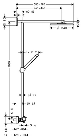 Душевая стойка Hansgrohe Raindance Showerpipe 27160000