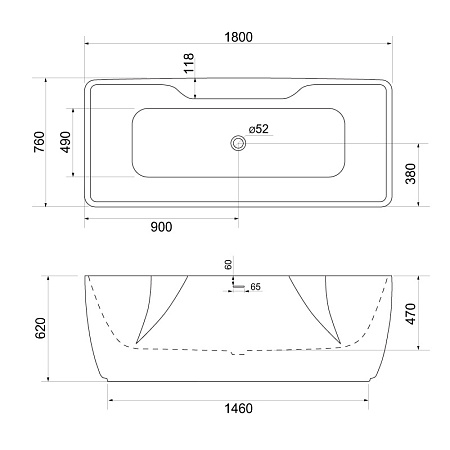 Акриловая ванна BelBagno BB110-180-76 180x76 белый