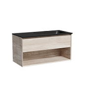 Тумба с раковиной Sancos Marmi 1.0 MR1.0100REG 100 R дуб галифакс натуральный/черный