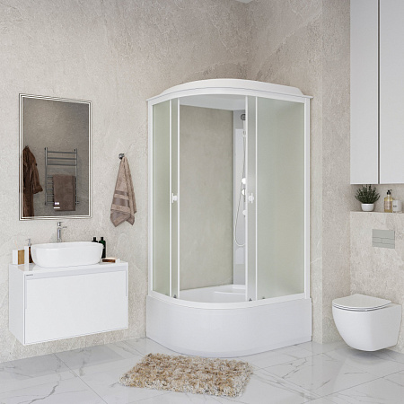 Душевая кабина Niagara Promo P120/80/40R/MT 120x80x215 R стекло матовое/профиль белый