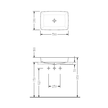 Раковина Serel Rita RT47 59 белый