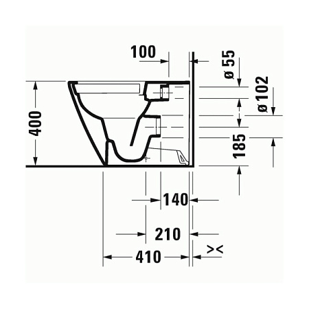 Чаша для унитаза приставного Duravit D-Neo 2003090000