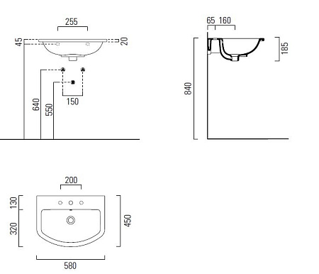 Раковина GSI City 9130111 58 белый