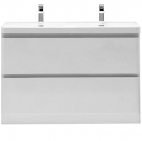 Тумба c раковиной BelBagno Energia-N 120 bianco lucido, для раковины с двумя чашами напольная