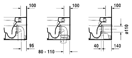 Чаша для приставного унитаза Duravit DuraStyle 2150090001 Wonder Gliss