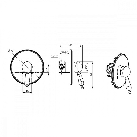 Смеситель Boheme Crystal 265-CRST для душа, хром