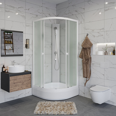 Душевая кабина Niagara Promo P90/26/MT/BK 90x90x195 матовый/белый