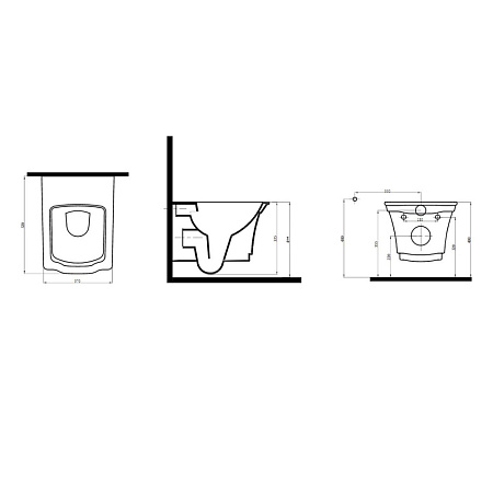 Унитаз подвесной Boheme Hermitage 951 безободковый, белый