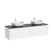 Тумба c раковиной и столешницей Sancos Very 160 VR80W+TT160A1X Bianco/Black Sky