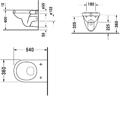 Унитаз подвесной Duravit Happy D 0171090000