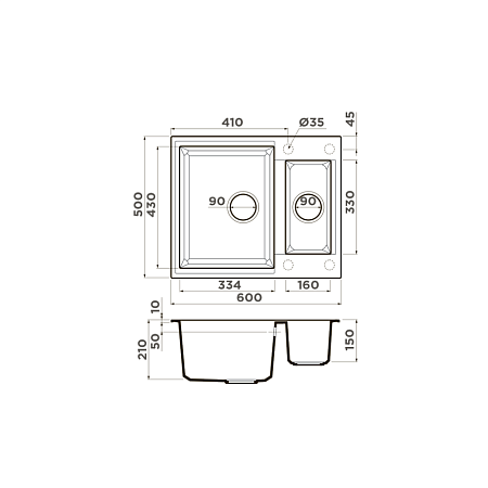 Кухонная мойка Omoikiri Sakaime 60-2-BE 50x60x21 ваниль
