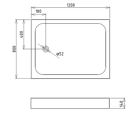 Поддон для душа Gemy ST13T 120х80