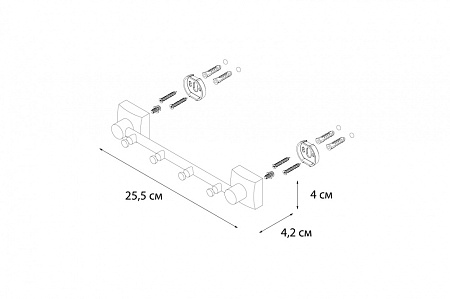 Вешалка Fixsen Kvadro FX-61305-4 хром