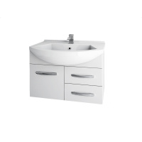 Тумба с раковиной Dreja Alfa 99.0307 75 белый глянец