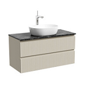 Тумба с раковиной и столешницей Sancos Snob R 100 SNR100CE+TT100A1X Beige Soft/Black Sky