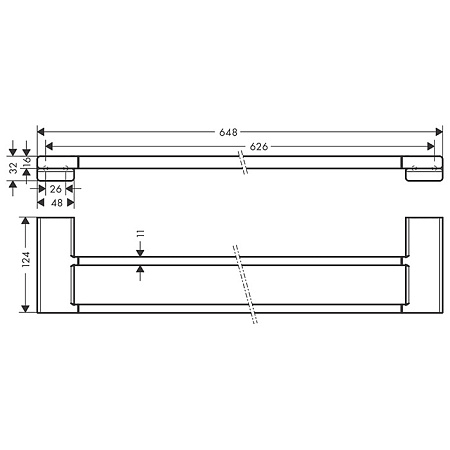 Полотенцедержатель Hansgrohe AddStoris 41743340 шлифованный черный хром