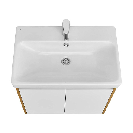 Тумба c раковиной Aquaton Сканди 1A278901SDZ90 70 с дверками, белый/дуб рустикальный