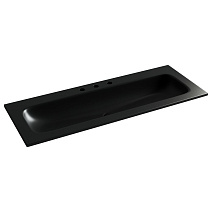 Раковина накладная Ceramica Nova Grace CN7024MB 121x45,7x13,7 три отверстия, черный матовый