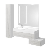 Мебель для ванной Aquaton Сакура 1A219701SKW80 120  ольха наварра/белый глянец