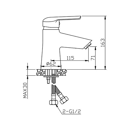 Смеситель Orange Tony M54-021gr для раковины, графит