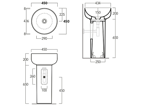 Пьедестал для раковины Simas Balloon CN 300 белый