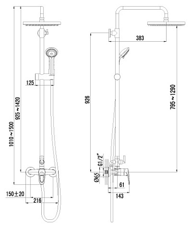 Душевая стойка Lemark Omega LM3160C