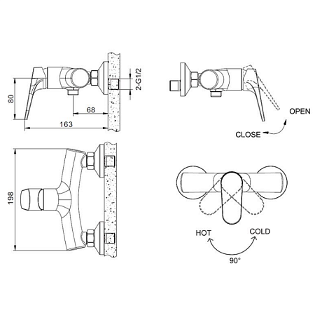 Смеситель Bravat Eler F9191238CP-01-RUS для душа хром