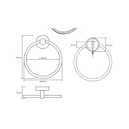 Полотенцедержатель Bemeta Neo 104104065 круглый