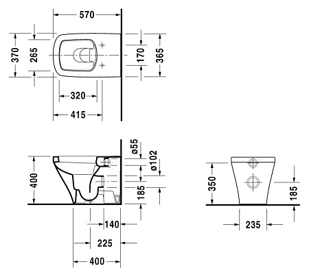 Унитаз приставной Duravit DuraStyle 2150090001 Wonder Gliss