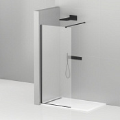 Душевая перегородка Cezares Liberta LIBERTA-L-1-85-C-NERO 85 прозрачное стекло, черный