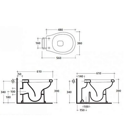 Унитаз Galassia Ethos 8402 с высоким бачком, вертикальный выпуск, белый