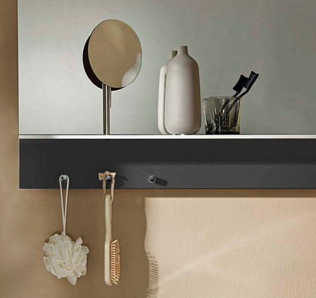 Зеркало Burgbad Eqio SEZQ090F2010 90х77 с полкой , светодиодной подсветкой, серый 