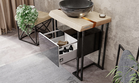 Мебель для ванной Velvex Gelou 65 черная глянцевая