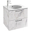 Тумба с раковиной Jacob Delafon Odeon Rive Gauche EB2520-R9-NR4 60 белый мрамор, ручки черный