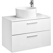 Тумба с раковиной Roca Victoria Mila A857470806 80 см, 2 ящика, белый глянец